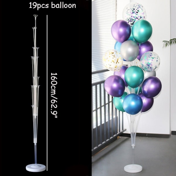 7/11/19 Rør Ballonholder Balloner Stativ Søjle Konfetti Ballon Børnefødselsdag Baby Shower Bryllupsdekoration Forsyninger 1set LED stand a