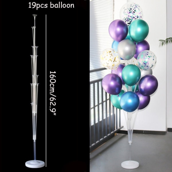 7/11/19 Rörballonghållare Ballonger Stativ Kolumn Konfettiballong Barnfödelsedagsfest Baby shower Bröllopsdekorationstillbehör 2set 13tube stand