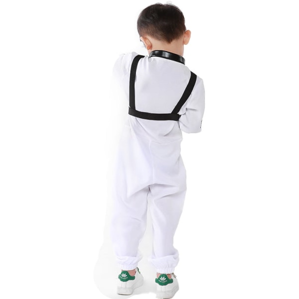 Pojkes Halloween kostym Cosplay kostym Barnpilot Uniform Performance Wear Astronaut kostym White astronaut M-(110-120)