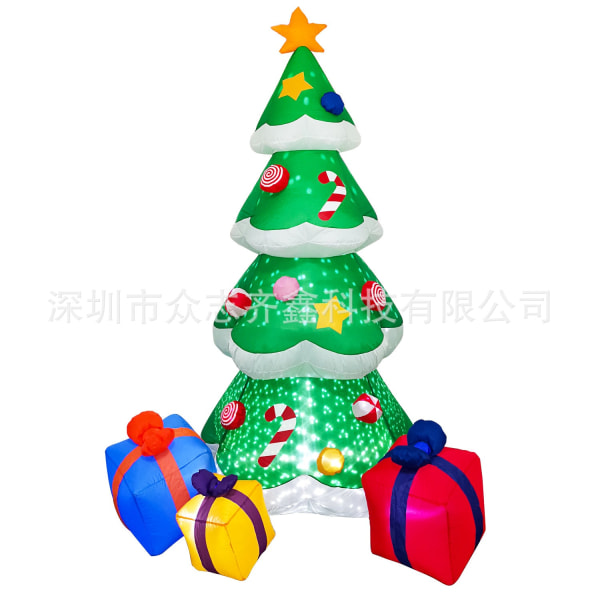 Jul Uppblåsbar Modell Lysande Uppblåsbart Träd Äldre Snögubbe Uppblåsbar Modell Gård Semesterdekoration Dekorationsrekvisita 1.8 M Gift Pack old man Suitable Standard