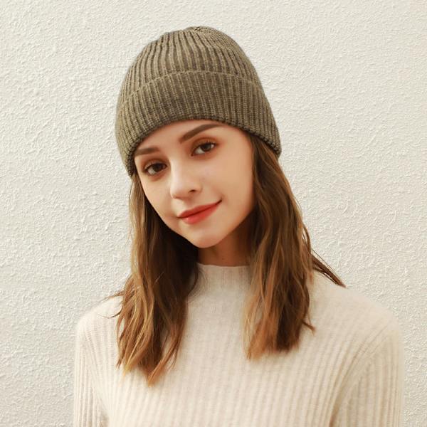 Enfärgad Stickad Mössa Barn Höst och Vinter Ny Koreansk Stickad Mössa Studenter All-Match Kupol Ullmössa Beanie Mössa Trend Caramel mocha Average size
