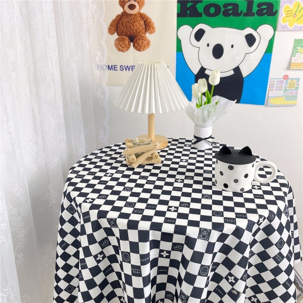 Bordsduk med blommönster i koreansk stil, kaffebordsduk, matbordsöverdrag, matbordsduk, tebordsduk, picknickduk C 80X120CM