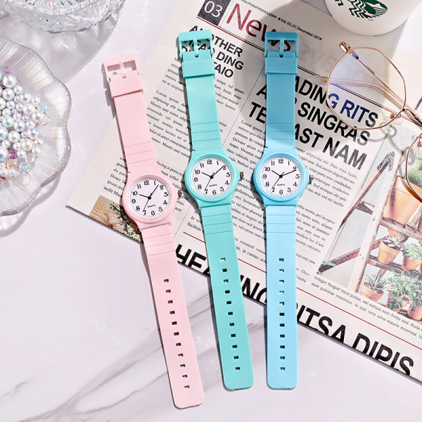 Studentklocka Pekare Barnklocka Damklocka Kvarts Klocka Light Blue