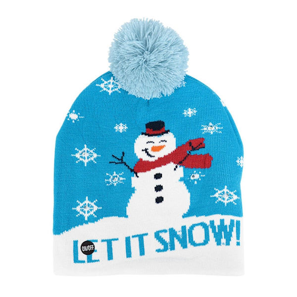 LED Julehue Sweater Strikket Hue Julelys Strikket Hue Julegave til Børn Julepynt K