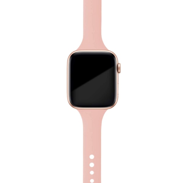 Smal rem för Apple Watch armband 40mm 44mm 38mm 42mm Silikon armband klockarmband correa iWatch 6 se 5 4 3 7 45mm 41mm pink sand 23 38mm 40mm 41mm