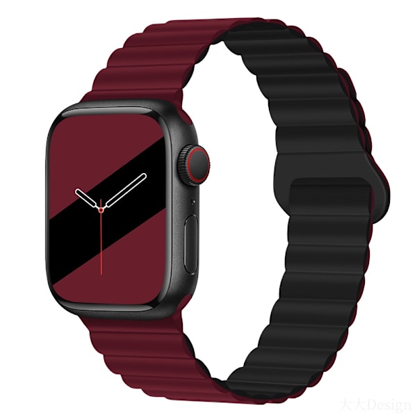 Kellon ranneke Apple Watch iWatch viininpunainen/musta 38/40/41mm