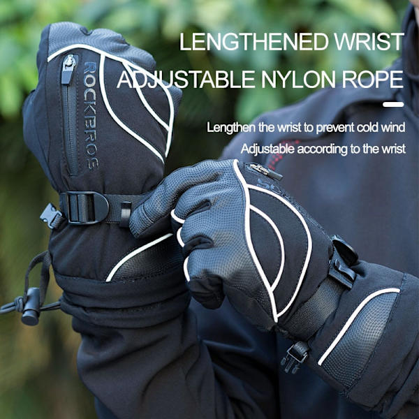 Käsineet Moottoripyörä Vedenpitävät Fleece Lämpökäsineet Lumilautailu Moottorikelkkakäsineet Miehet Naiset Talvi Lumipyöräkäsineet S233C XL