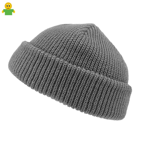 Koreansk stil Höst Vinter Retro Dome Varm Kort Ull Tå Cap Mössa Män och kvinnor Mode Black Average size