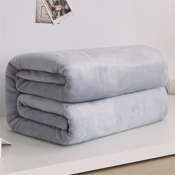 Bløde Varme Koral Fleece Flanel Tæpper Til Senge Kunstig Pels Mink Plaid Ensfarvet Sofa Betræk Sengetæppe Vinter Plaid Tæpper LT Grey 100x140cm 39x55inch