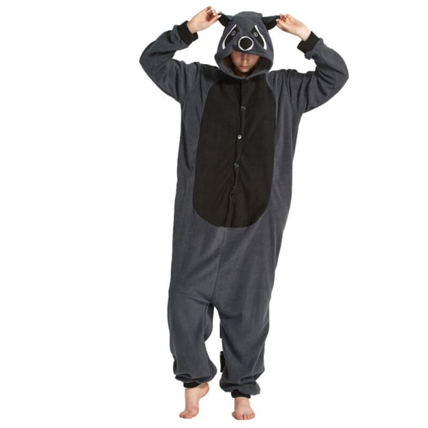 Raccoon Pyjamas Män Kigurumi Animal Onesies För Vuxna Tecknad Cosplay Kostym Endelad Pijamas Overall Dam Pyjamas Bodysuits fleece onesie S