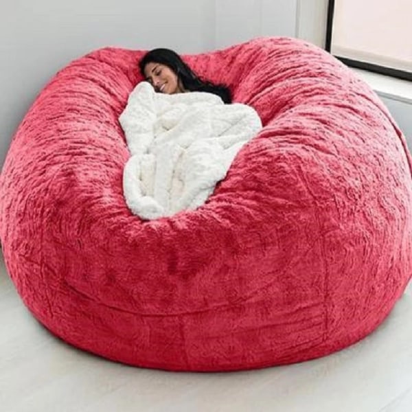 Big Bean Bag Soffa Puff No Filler Golvsits Futon Lazy Bäddsoffa Soffa Tatami Comfy Lounge Chair Purple 153cmx65cm