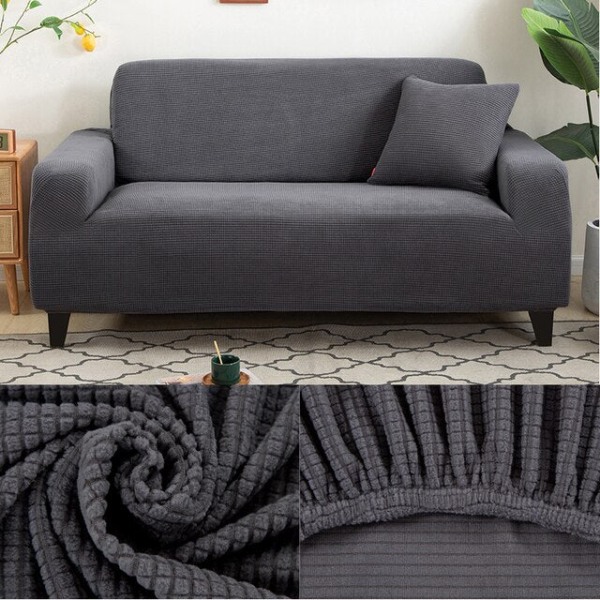 Tjockt soffskydd Jacquard enfärgat tryckt sofföverdrag för vardagsrum sofföverdrag hörnsoffa överdrag L-form camel 2-seater(135-170cm)