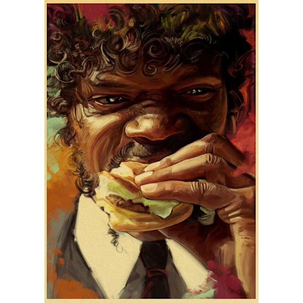 Elokuvajuliste Kill Bill / Fight Club / The BeetleJuice Retro Kraft -paperijuliste olohuoneen baarin koristetarroihin seinämaalaukseen 30x21 cm Q0329