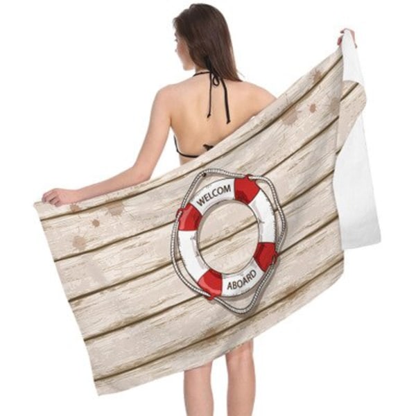 Ocean Series Kreativt Trykk Badehåndkle Utendørs Hurtigtørkende Svømming Surf Vannsport Håndkle Yoga Matte Strandstol Dekke Teppe 8 80x160m