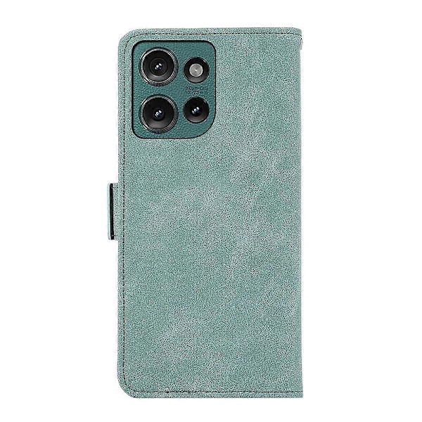 ABEEL Frostat Magnetiskt RFID Läder Telefonfodral Cyan For Motorola Edge 50 Neo