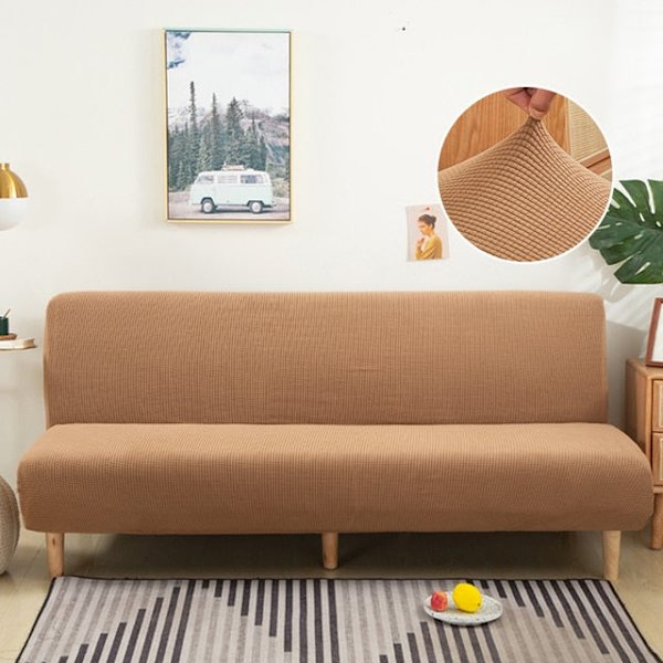 15 Färger Polar Fleece Sofföverdrag för Bäddsoffa Utan Armstöd Vikbar Bänk Överdrag Sofföverdrag X/Z/D Storlek För Hem Hotell Light Grey Z  160-190cm
