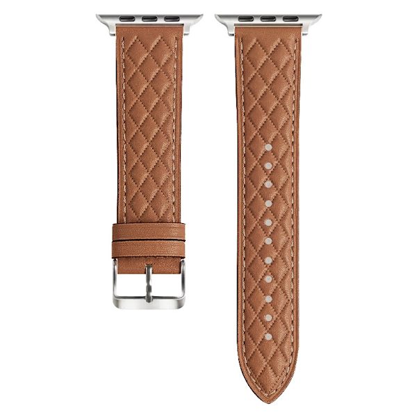 Klockarmband för Apple Watch iWatch 38/40/41 Silver Regular Connector Brun