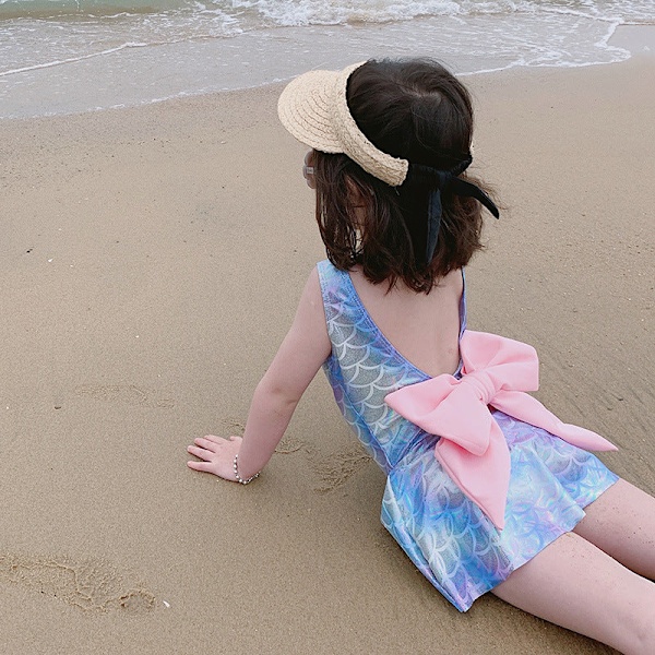Baddräkt En del för flickor Badkläder Skirt Mermaid 110