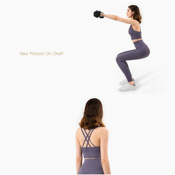 Joogasetti Leggingsit Ja Topit Fitness Urheilupuvut Naisten Kuntosalivaatteet black XL