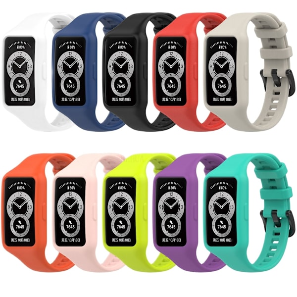 Klockarmband för Huawei Band 6 / Huawei Honor Band 6 SmartWatch Armband Sport Silikon Ersättningsrem Armband Nytt C For Huawei Band 6