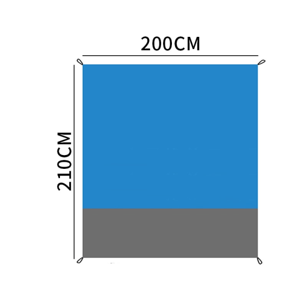 2x2,1m Stora strandhanddukar matta Anti-sandfri strand-antisand strandfilt överdimensionerad ficka picknick vindförhindrar sandsäker Blue 2.1x2m