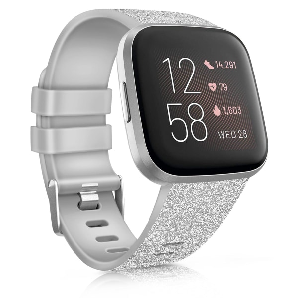 Korvaava ranneke Fitbit Versa 2 SE -rannekkeelle Silikoninen urheiluranneke Fitbit Versa Lite -rannekkeelle Älykellotarvike s-sliver size L for versa 2
