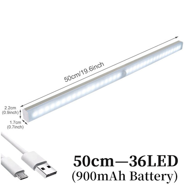 Trådløs LED Nattlys Bevegelsessensor Lys Skap Nattlampe For Kjøkken Soverom Skap Trapp Bakgrunnsbelysning 10 LED white