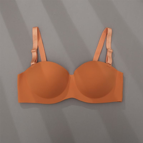 FINETOO Enkel Andningsbar Mode Enfärgad BH Sömlös Lätt Liten Storlek A/B Kupa Bralette Underkläder Lingerie Orange 38A/B