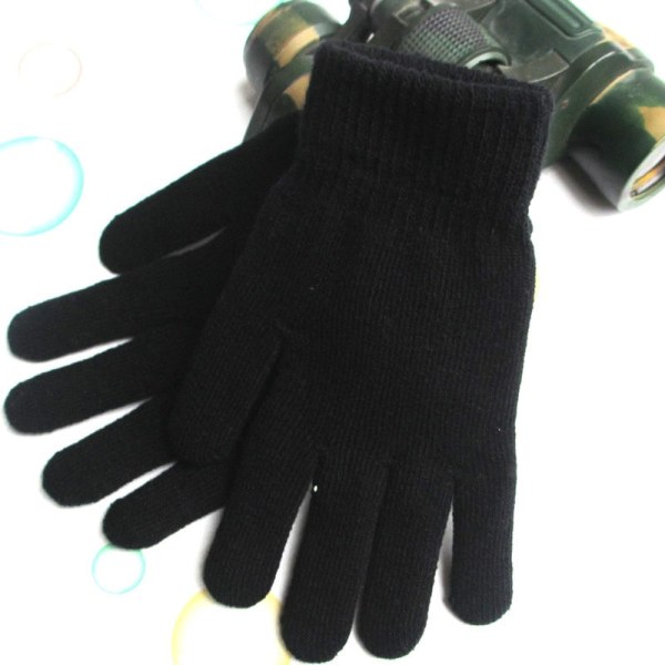 Vinter Dam Cashmere Stickade Handskar Höst Handvärmare Tjockt Foder Hel Finger Vantar Skidåkning Korta Handledshandskar Dark Grey One Size