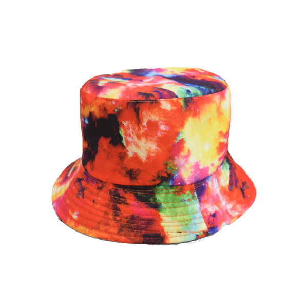 Unisex Vendbar Tie Dye Print Boonie Bucket Hat Kasket Skygge Udendørs Sol Safari Camping Fiskeri 3# One Size
