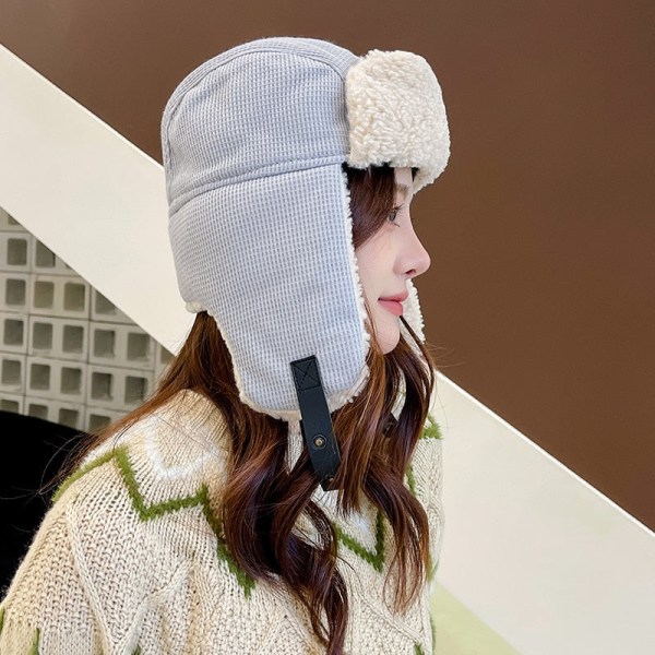 Varm Lei Feng-hatt for kvinner, vinter, ski, ørebeskyttelse, kuldebestandig bomull, utendørs, student, sykkelhatt for menn, vind- og kuldehatt Yellow One Size