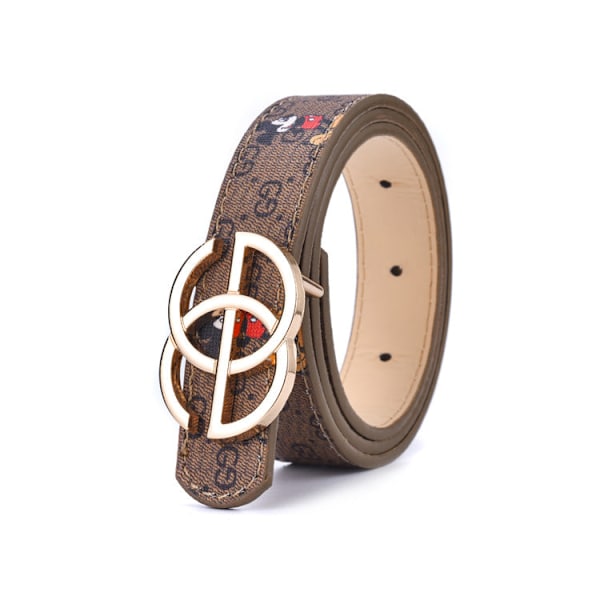 Allsidig barnebelte Student Ungdom Glatt Spenne Jeans Stropp Spot Gold buckle apricot 80CM