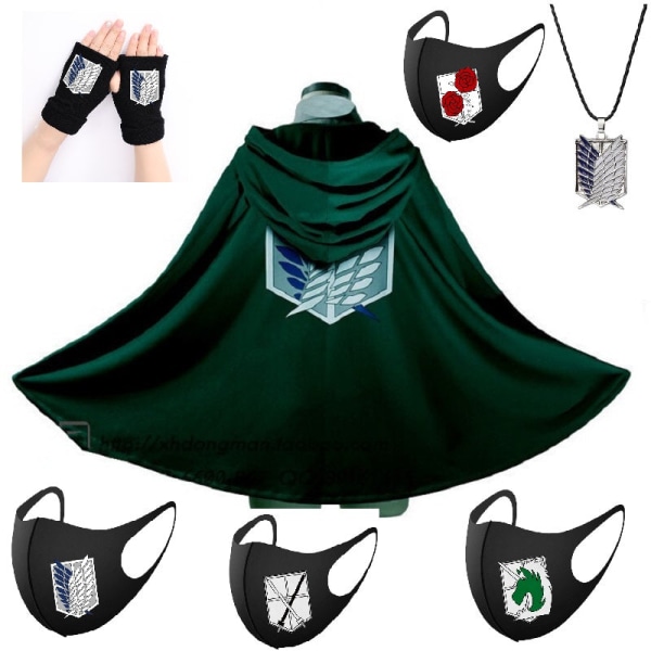 Attack on Titan Kappa Shingeki No Kyojin Scouting Legion Aren / Levi Capes Cosplay Kostym 5 M