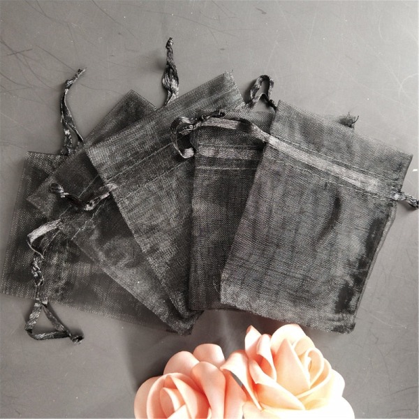 25/50 st/lot Vita Organzapåsar med Dragsko &amp; Små Påsar Smyckespaket Väskor Jul Bröllop Förpackning Presentpåsar 5z Red 13x18 cm