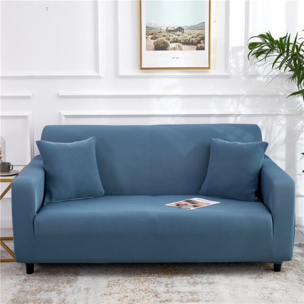 Enfärgade sofföverdrag för vardagsrum Polyester Sofföverdrag Elastiskt Hörnsofföverdrag Överdrag Stolskydd 1/2/3/4-sits Beige 2-Seat 145-185cm