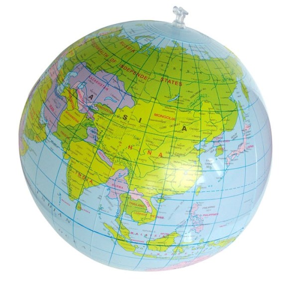 40cm Uppblåsbar Blow Up World Globe Earth Map Ball Educational Planet Earth Ball Ocean Kid Lärande Geografi Leksak Hem 40CM