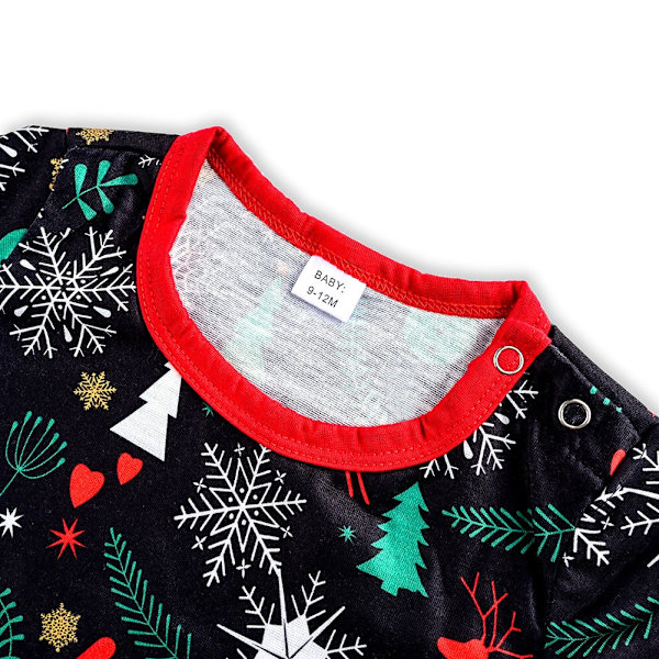 Julpyjamas Matchande Familjepyjamas Förälder-Barn Pyjamasset Kläder Kortärmad T-shirt Byxor Snö Älg Tryckt Nattkläder Outfit Men XL