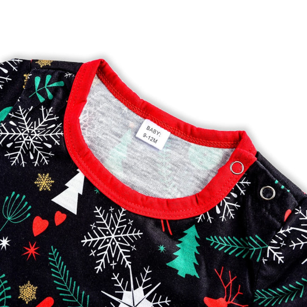 Julpyjamas Matchande familjepyjamas Förälder-barn Set Bär kortärmad T-shirt Byxor Snow Elk Nattkläder med tryck Men L