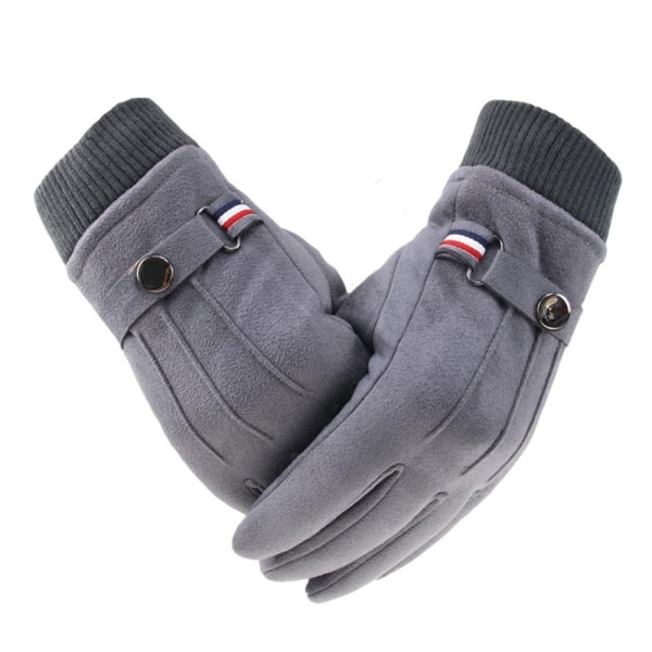 Varma vinterhandskar för män med delade fingrar, militärstil, tjocka körhandskar, spänne, skidhandskar, pekskärmsvantar för män black leather gloves single size