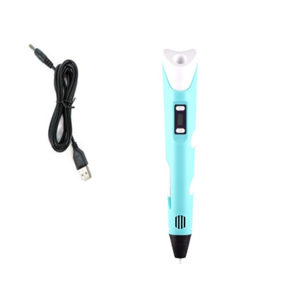 3D-penna 3D DIY Ritpenna med LCD-skärm Kompatibel PLA-filament Leksaker Säker 3D-penna för Barn Julklapp Födelsedagspresent Blue