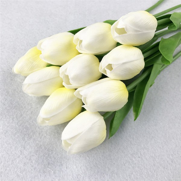 10 stk. kunstige blomster hagetulipaner ekte berøringsblomster tulipanbukett dekor Mariage for hjemmebryllupsdekorasjoner falsk blomst P-Purple tulip