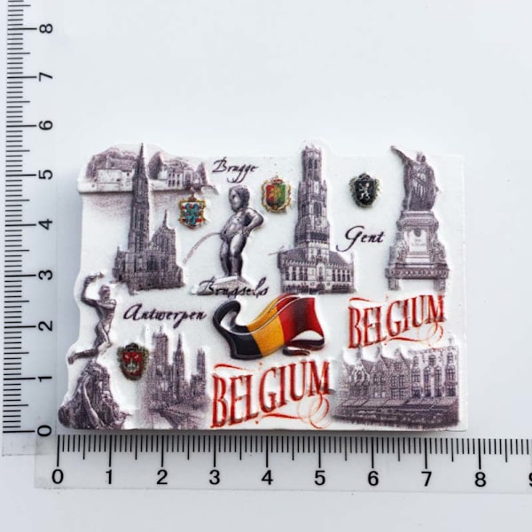 Belgia Gent Maamerkki Rakennus jääkaappimagneetit Turismimatkamuisto Maalatut magneettiset jääkaappitarrat Kokoelma Koristelu Brugge 1