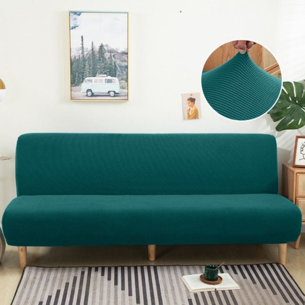 15 färger Polar fleece bäddsoffa cover Armlös hopfällbar soffa Bänk Slipcover Bäddsoffa överdrag X/Z/D Storlek För Hem Hotell Peacock Z  160-190cm