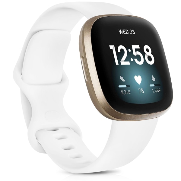Kellon ranneke Fitbit Versa 3 -rannekkeelle Silikoninen ranneke Vaihto Fitbit Sense -rannekkeelle Correa-lisävarusteet Ruusukulta Hopea sliver size S for Versa3