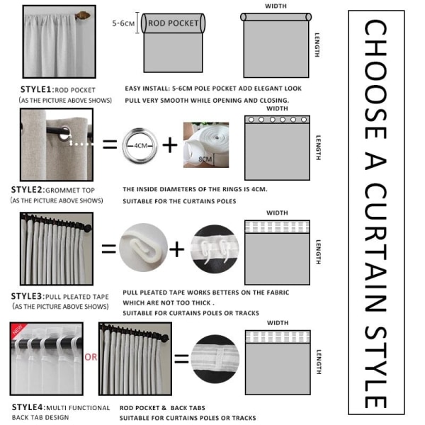 Moderne vinduesgardiner i japansk stil til stue og soveværelse, bomuldslinnedgardiner, specialfremstillet gaze, semi-skygge ramie draperinger Gray W250xH260cm 1pc