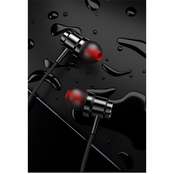Hi-Fi Stereo Monitor Kuulokkeet Metalliset Langalliset Nappikuulokkeet Mikillä, Tehokas Basso Älypuhelimille Red