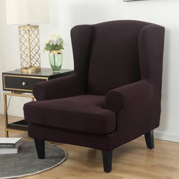 Vattentätt Sluttande Armstöd Ryggstöd Stolskydd Elastisk Fåtölj Öronlappsfåtölj Vinge Soffa Ryggstöd Stolskydd Stretch Skydd Solid color5