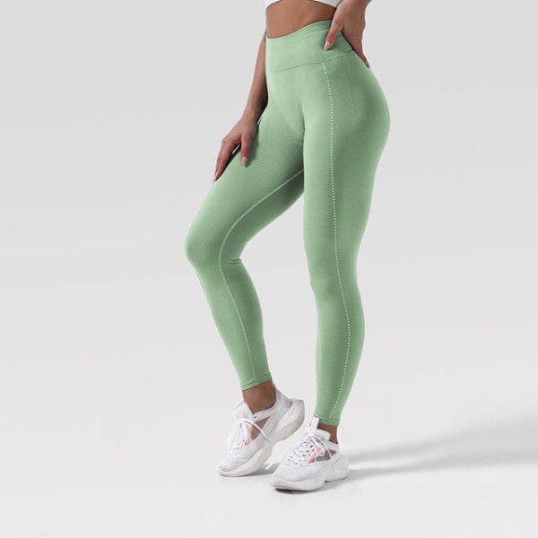 Yogabyxor Hög midja Push Up Stretch Workout Leggings för kvinnor Light green M