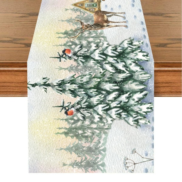 Juledug Bordløber Glædelig Jul Dekoration til Hjemmet Julefrokostindretning 2023 Navidad Notal Noel Ornament Godt Nytår 2024 43
