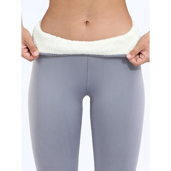 Naisten housut Lämpimät talviset paksut sametti leggingsit Korkeavyötäröiset mustat leggingsit Kompressio Paksut lampaanvillahousut Kylmää kestävät housut Red M